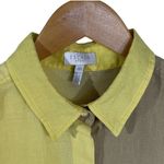 ESCADA SPORT Women’s Linen Two Toned Oversized Short Sleeve Blouse Tan Size 10 Photo 2