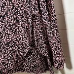 Ganni  Floral Print Wrap Midi Dress Pink Black Dainty Feminine Size 36/Small Photo 4