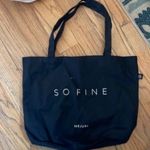 Mejuri  So Fine Canvas Tote Bag Medium Sized Black Graphic Print Photo 0