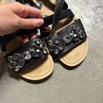 BCBGeneration  Black Crystal Embellished Leather Strappy Sandals Size 6 Photo 1