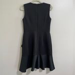 DKNY Black Fit & Flare Ruffle Zipper Dress Size 8 Photo 9