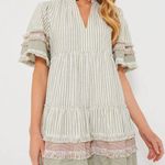 Tuckernuck Crawford Dress Cotswold Stripe Sage Fringe Green Size M Photo 2