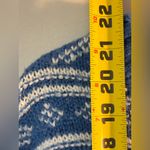 American Eagle Sweater Women Blue White Cropped Pullover Knit Winter Y2K Ski XL Photo 6