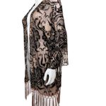 Umgee ‎ Black Lace Fringe Kimono Duster Medium/Large Boho Bohemian Festival Photo 1