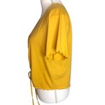 SheIn Curve Mustard Drawstring Front Short Sleeve Blouse Photo 38