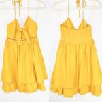 Endless Rose Baby Doll Halter Mini Dress Yellow Medium Y2K boho Photo 2