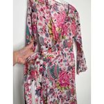 Debbie Katz inez Zara pink floral midi wrap sheer summer resort dress XS Photo 5