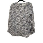 Theory Womens  Printed Sheer Blouse Silk Peasant‎  Long Sleeve Top Photo 2