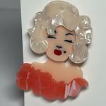 Beautiful Girl Brooch / Scarf Pin #141 Yellow Photo 0