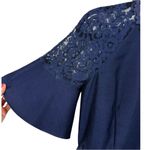 Draper James NWT Solid Maggie Lace Flower Trim Fit & Flare Dress Navy 6 Photo 9