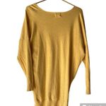 Dreamers  Womens BASIC Yellow Hi-Low V-NECK Long Sleeve Front Seam SWEATER Sz M/L Photo 2