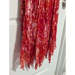 Vintage Y2K Silk Velvet Burnout Halter Dress Red Handkerchief Hem Red Bimbo Pink Size 8 Photo 6