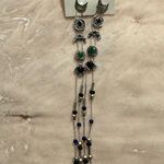 Free People NIP  Dangle Earrings - Silver Blue/Green One Size $38 MSRP No refunds or cancellations  Photo 4