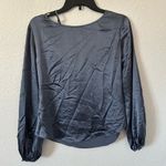 Cinq a sept 5a7 jordy silk long sleeve blouse top in slate sz small Blue Photo 4