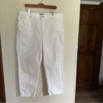 Eileen Fisher Women's Straight Leg White Cropped Ankle Raw Hem Jeans Size XL Photo 1