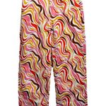 Rue 21 70’s Inspired Retro HR Wide Leg Jeans by Pink Orange Brown White Large Photo 0