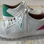 Vionic  Simasa White Leather Sneakers Women’s size 11 Pink Green Snakeskin‎ Trim Photo 0