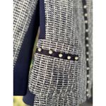 White House | Black Market Womens 6 Blue White Pearl Blazer Jacket Long Sleeve Photo 5