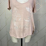 Zadig & Voltaire Top Wanda Short Sleeve Floral T-Shirt Pink White Size US Small Photo 2