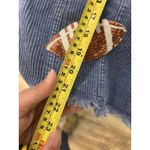 Women’s Blue Size Large Sequin football Game Day corduroy Fringe Jacket Coat Photo 9