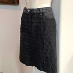 Bisou Bisou Like new  black denim ruffle front skirt. Sz 4 Photo 1