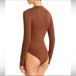 Bardot  Ribbed Brown Collar Button Bodysuit Women’s Size Small EUC Photo 2