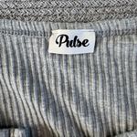 Pulse  Light Gray Ribbed Cotton Scoop Neck Long Sleeve Henley Tee Shirt Sz XS Photo 3