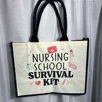 Nursing School Survival Kit Canvas Tote Bag NWT Reusable Multiple Use Tote Black Photo 0