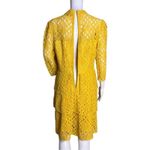 Alex Marie  Dress Womens 10 Golden‎ Yellow Nadia Tiered Lace Sheer Guipure Lace Photo 3