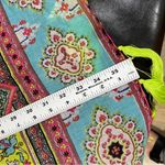 NWT Aratta Silent Journey Scarf Floral Embroidered Tassel Square boho colorful Photo 3