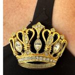 Vintage Kenneth Jay Lane KJL crown Gold w Crystals for Avon Photo 2
