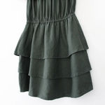 SIR The Label / Revolve Stefi Linen Off Shoulder Ruffle Mini Dress in Dark Olive Photo 9