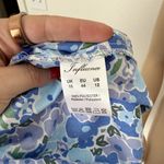 ASOS [] Blue Floral Print Puff Sleeve V-Neck O-Ring Fit & Flare Mini Dress Sz 12 Photo 11