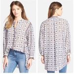 Madewell Tunic Top In Paisley Picnic Cream/Blue. Size XS Photo 1