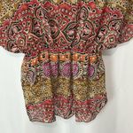 Wet Seal VTG 90s Y2K Does 70s Paisley Sheer L Kaftan Top V Neck Hippie Sz S Photo 1