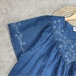 Loungees Women’s Denim Midi Dress Shortsleeve V Photo 4