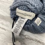 Treasure & Bond Chunky Knit Acrylic Faux Fur Pom Pom Beanie Hat Blue Winter New Photo 1