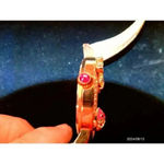 Betsey Johnson Women's Gold Crystal Watch Pink Heart Photo 5