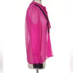 The Kooples  Fuchsia and black Silk Lace Blouse, Small, New Photo 5