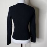 Abercrombie & Fitch Abercrombie Black Ribbed Long Sleeve Top Photo 4