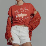 Anthropologie LETLUV for Graphic Tee NWT Size M You are the Fish to my Chips Photo 0