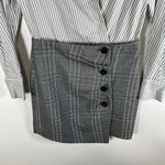 Maje  Shirt Skirt Dress Gray‎ And Black Plaid Women’s Size 2/medium Office Classy Photo 3