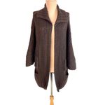 CAbi  Oversized Brown Cable Knit Cardigan Sweater XS/S Cape Sleeve Open Front Photo 1