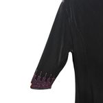 Black‎ Velvet Maxi Dress Pink Rhinestone Beaded Elegant Formal Long Sleeve M VTG Black Size M Photo 4