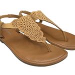 Sonoma ᪥ Laser Cut Vegan Leather Gladiator Thong Flat Sandals ᪥ Butter Yellow 6M Photo 9