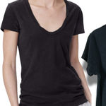 James Perse  Black Scoop Neck Tee Size 3 LARGE Photo 0