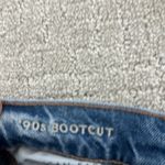 American Eagle Stretch '90s Bootcut Jean in Faded Indigo split hem long length Photo 10