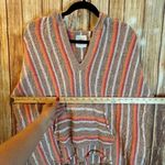 Ripndip Rip Curl Women Striped Knit Hoodie Pullover Kangaroo Pocket Boho Cottagecore M Photo 4