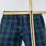 Vineyard Vines Vineyard Vines Pants Womens 2 Green Blue Plaid Slim Fit Stretch 2P0304 Preppy Photo 5