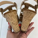 Franco Sarto Size 9 Cera Cork Wedge Sandals Beige Leather Slingback Platform Photo 8